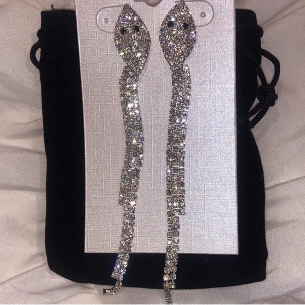 Cubic Zirconia Snake Earrings-NWT